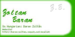 zoltan baran business card